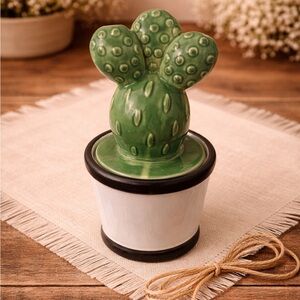 Ceramic‎ Cactus Potted Plant Canister Decorative Home Decor